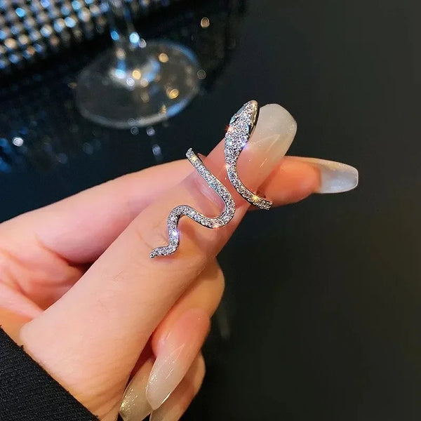 Bold &amp; Fierce: QİVA™ Silver Snake Ring 🐍✨